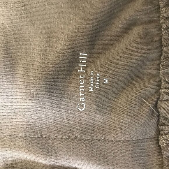 GARNETT HILL - WOMEN'S MEDIUM - OLIVE COTTON BLEND ELASTIC WAIST SKIRT W/POCKETS - Picture 7 of 8